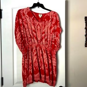 St. John’s Bay Summer Blouse / orange & crème Paisley (3x)